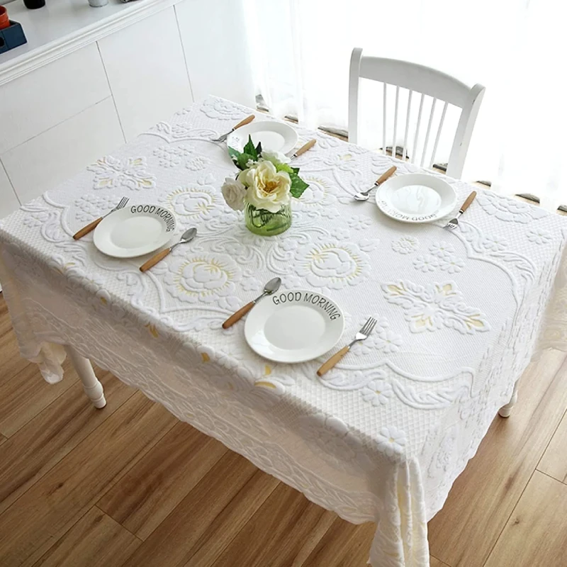 Imported Luxury-Featured Retro Polyester Multi-Use Tablecloth | Dining Table Protector | Vintage Home Decor