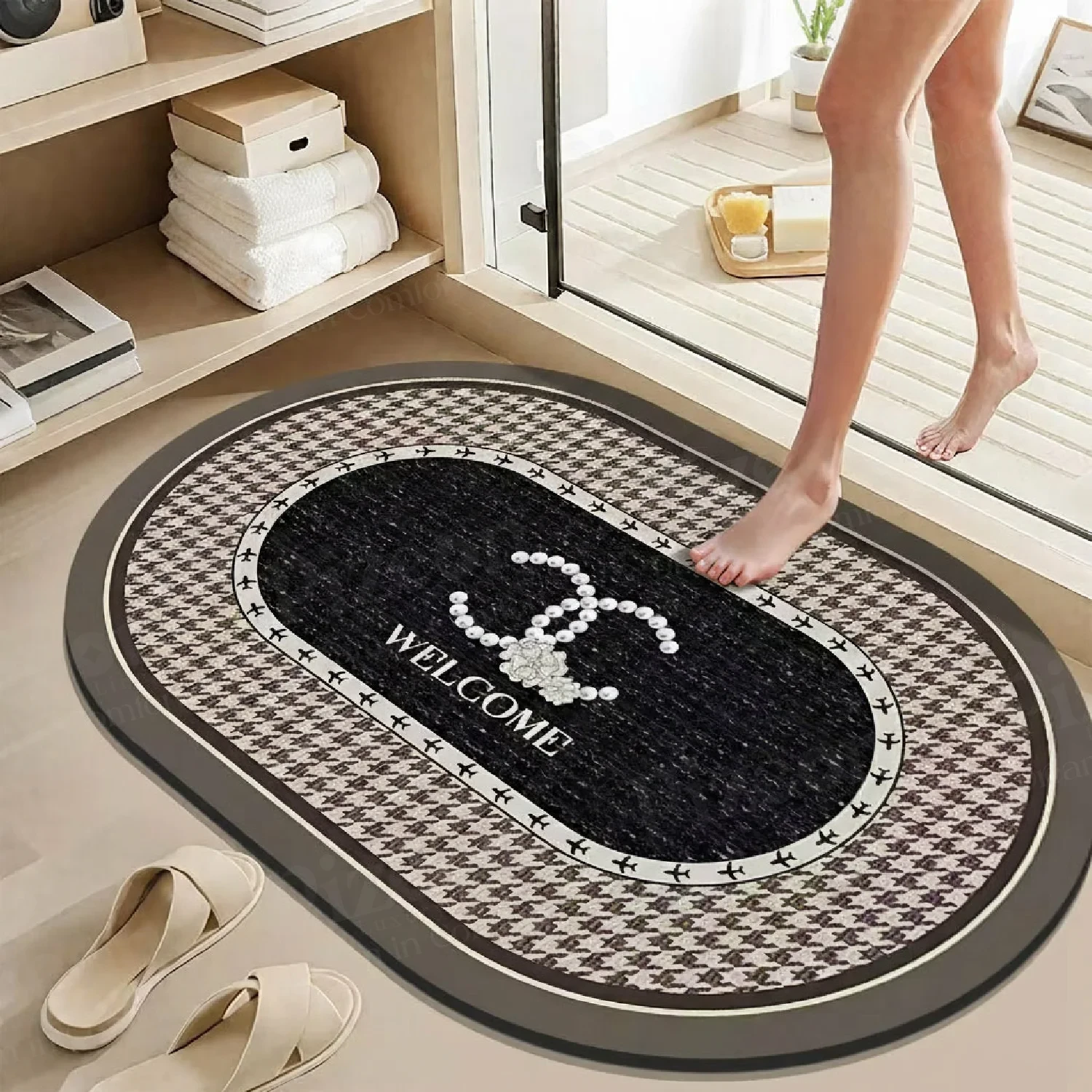 Diatom Mud Indoor Doormat | Ultra-Absorbent Entryway & Bathroom Floor Mat | Anti-Slip Quick-Dry Rug
