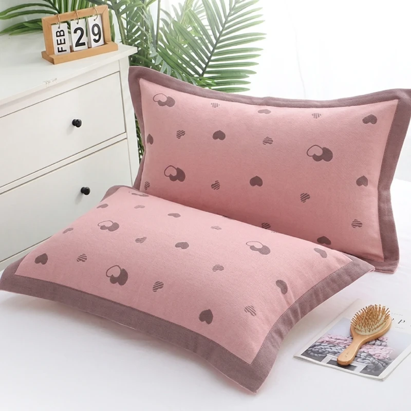 Imported Pure Cotton Love Pattern Jacquard Style Pillow Cover Size (18 x 29 Inch). The Best Pillow Cover in Bangladesh.