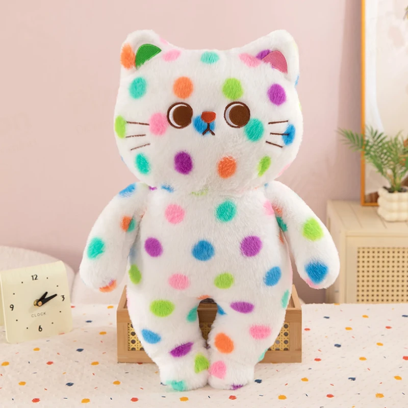 Colorful Polka Dot Cat Plush Toy