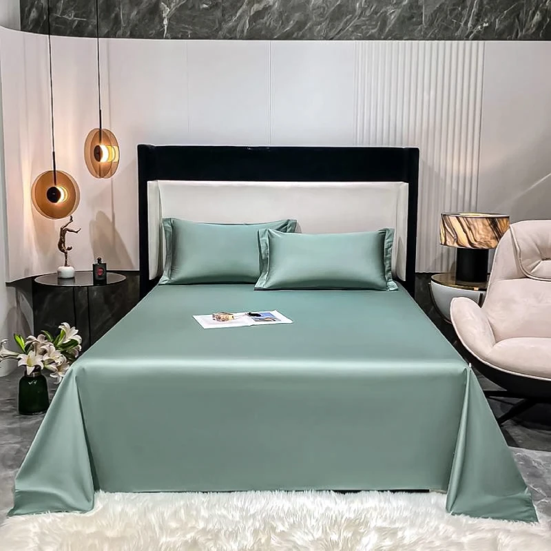 Solid Color Elegant Luxury Satin Fabrics Bedding Set (3 Pieces)