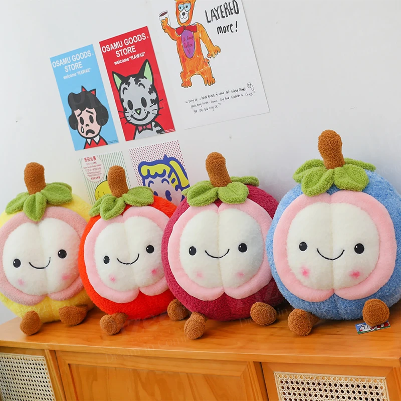 Kawaii Mangosteen Plush Toy - Cute Soft Stuffed Fruit Doll