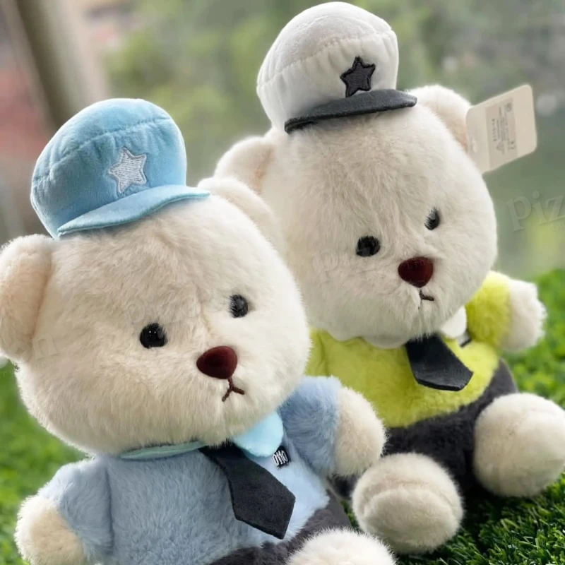 Police Suit Stuffed Doll | Large White Policeman Teddy Bear Plush Toy | Soft Plush with Police Uniform Costume
