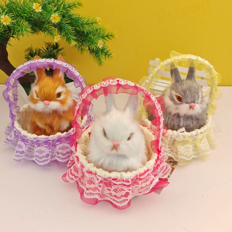 Simulated Rabbit Hanging Basket Handicrafts