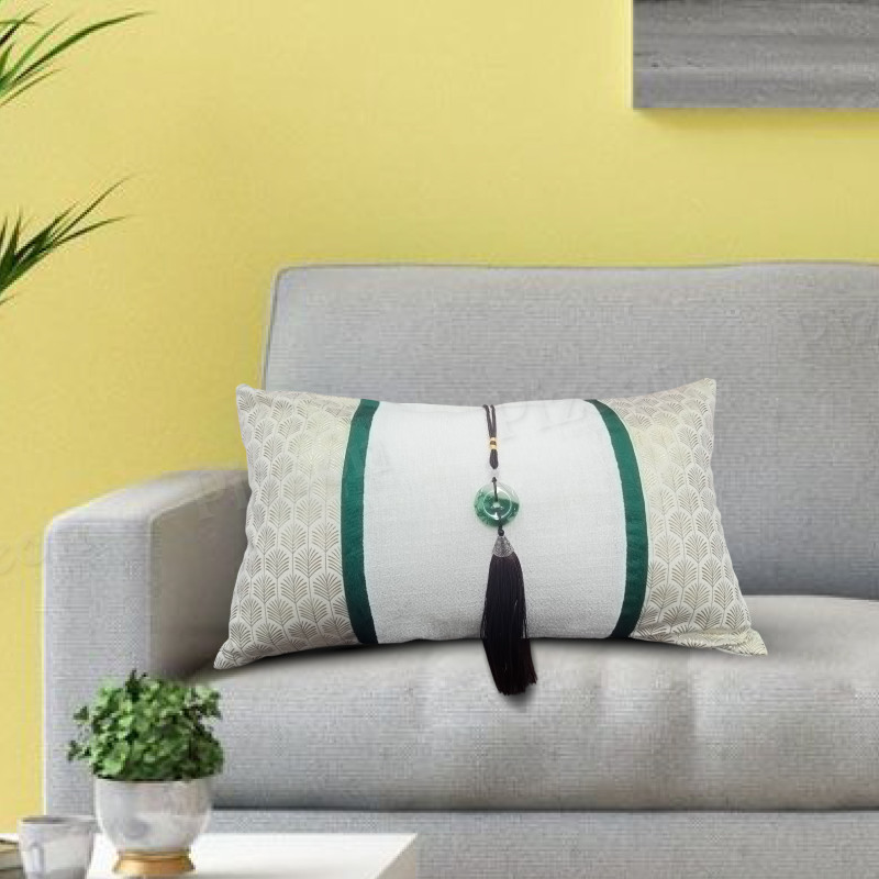 1 Pc Devine Cover – Chinese-Style Linen Cushion | Washable Lumbar Pillow Cover for Sofa & Bed