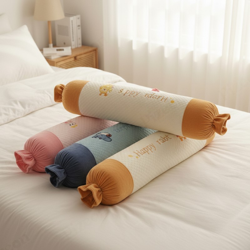Small Body Pillow – Round Bolster with Removable Cover