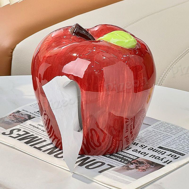 Stylish Red Apple Ceramic Tissue Box