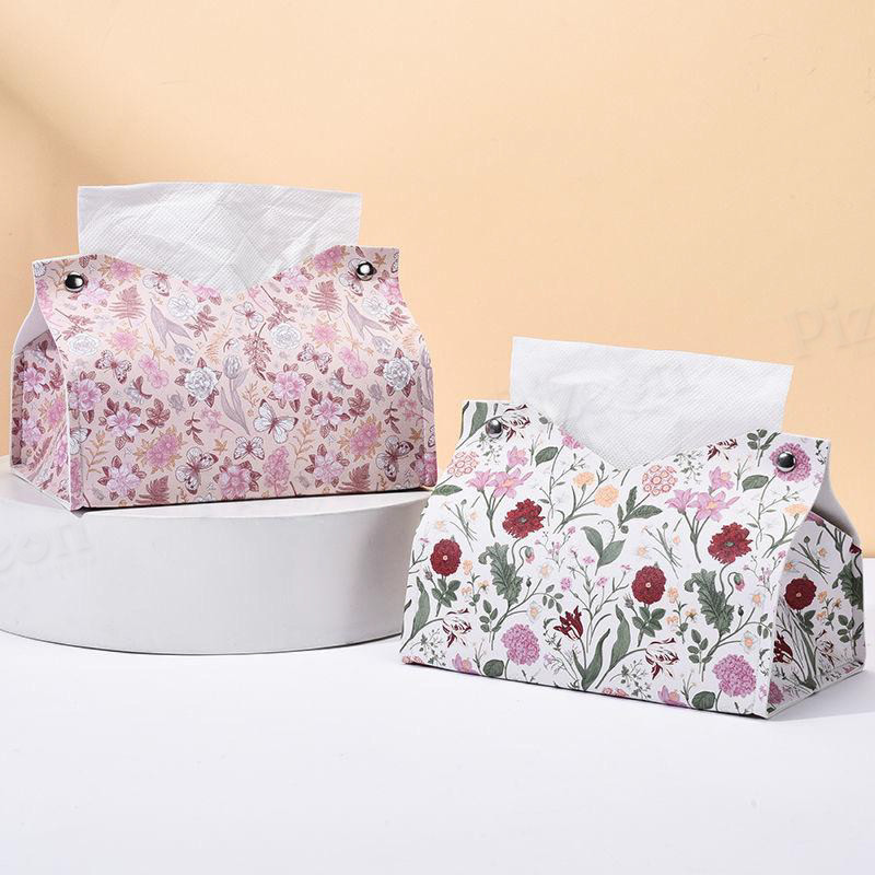PU Leather Oil Painting Tissue Box for Home & Office