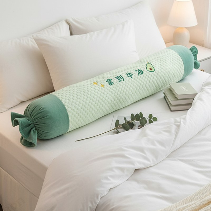 Long Body Pillow – Round Bolster with Removable Cover