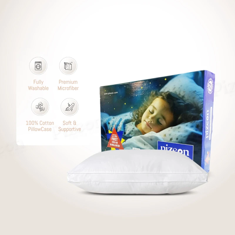 Solid White Double Piping Child Head Pillow - 1 Piece