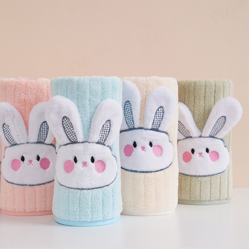 Luxury Striped Bunny Embroidered Child Bath Towel - 1 Piece
