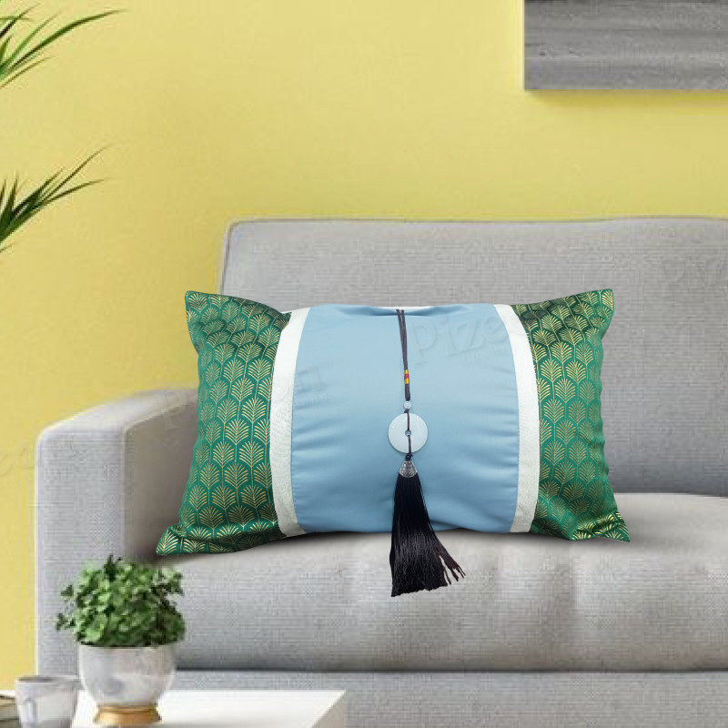 1 Pc Devine Cover – Chinese-Style Linen Cushion Cover | Washable Lumbar Pillow Cover for Sofa & Bed