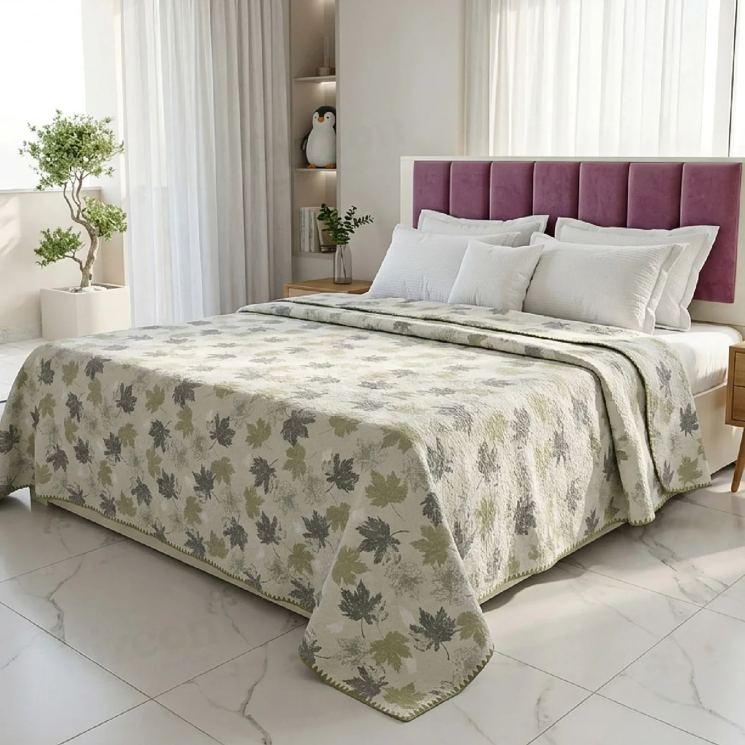 Imported Cotton Jacquard Leaf Summer Quilt