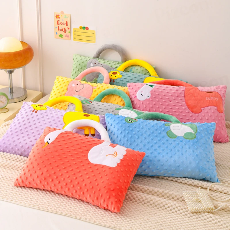 Embroidered Children's Pillow With Zoo Themed