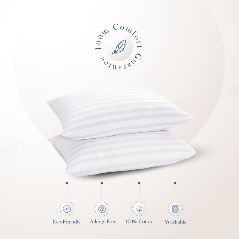 18"x26" Premium Microfiber Single Piping Design Head Pillow - 1 Pc