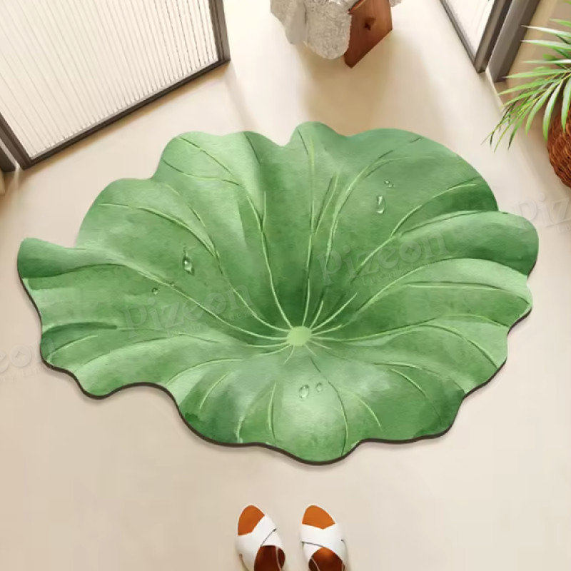 Quick-Drying Anti-Slip Floral Print Floor Mat
