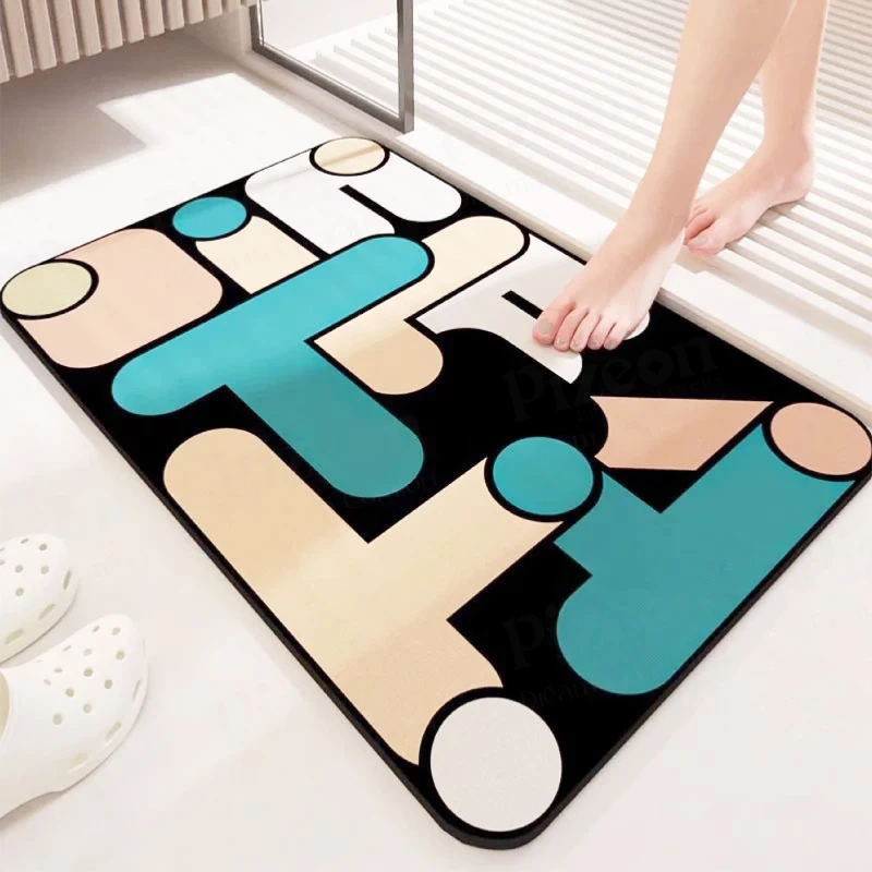 Diatom Mud Indoor Doormat | Ultra-Absorbent Entryway & Bathroom Floor Mat | Anti-Slip Quick-Dry Rug